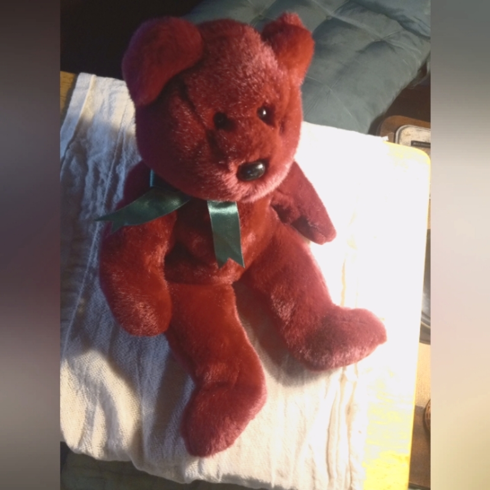 Darling Ty Beanie Buddies “Teddy” maroon bear